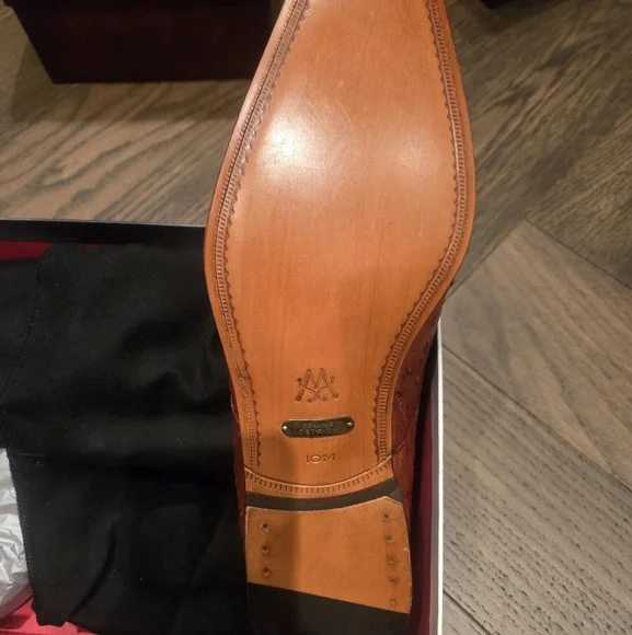 Mezlan Genuine Ostrich Brown/rust Slip On Loafer - Picture 4 of 7